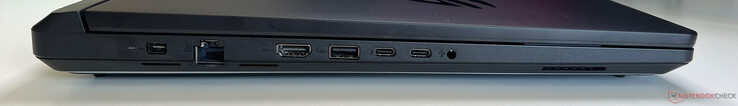 Izquierda: fuente de alimentación, Gigabit Ethernet, HDMI 2.1, USB-A 3.2 Gen 2 (10 Gbit/s), audio de 3,5 mm