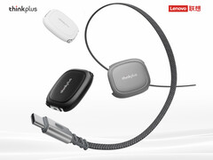 El cable telescópico USB Type-C ThinkPlus 240 W de Lenovo está disponible en tres colores. (Fuente de la imagen: Lenovo - editado)