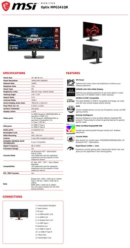 Optix MPG341QR. (Fuente de la imagen: MSI)