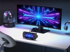 El GPD Win 5 en su dock oficial, que GPD vende por separado por 93 dólares. (Fuente de la imagen: GPD)