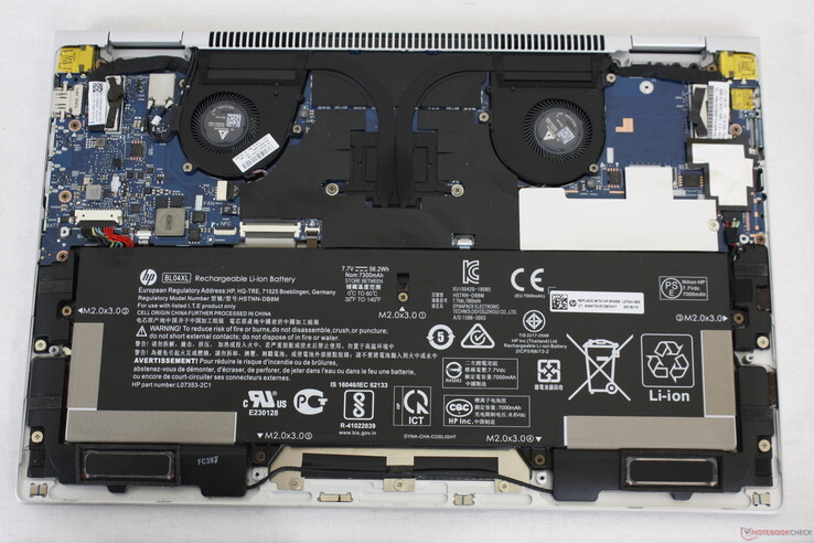 La disposición interna es muy similar a la del EliteBook x360 1030 G3 de 13,3 pulgadas.