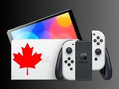 Nintendo Switch OLED con la hoja de arce canadiense (Fuente de la imagen: Nintendo of Canada con modificaciones)
