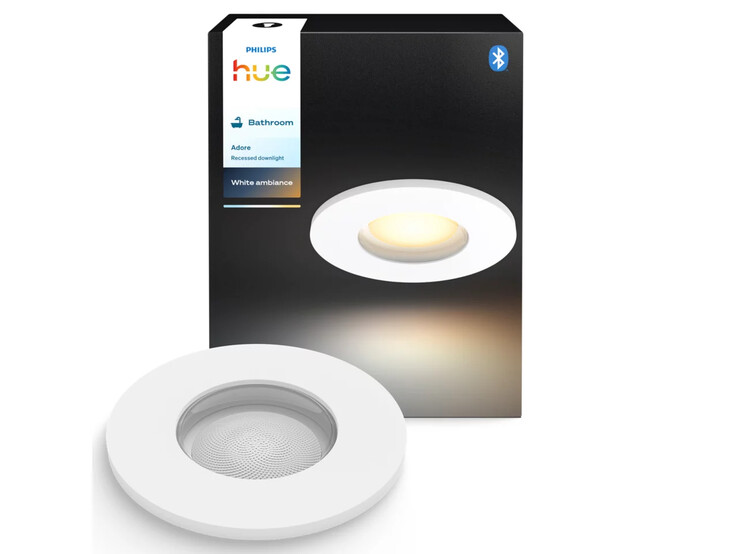 El downlight empotrable para cuarto de baño Philips Hue Adore en color blanco. (Fuente de la imagen: Philips)