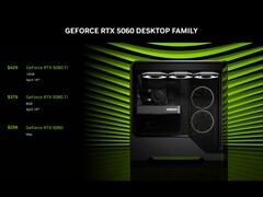 Precio oficial y fecha de lanzamiento de las variantes RTX 5060 Ti de 16 GB y 8 GB. (Fuente de la imagen: Nvidia)