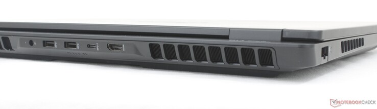 Trasera: Adaptador de CA, 2 USB-A (10 Gbps), USB-C con DisplayPort 2.1 + Power Delivery 3.1 (10 Gbps), HDMI 2.1