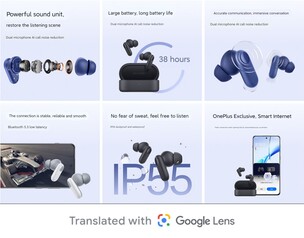Principales características de los auriculares (Fuente de la imagen: OnePlus)