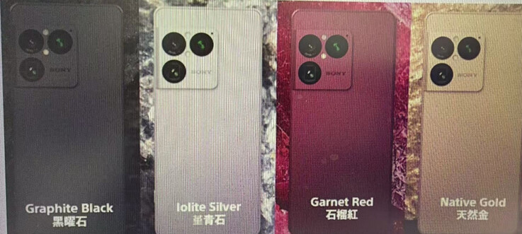 Las cuatro opciones de color del rumoreado Xperia 1 VIII de Sony.