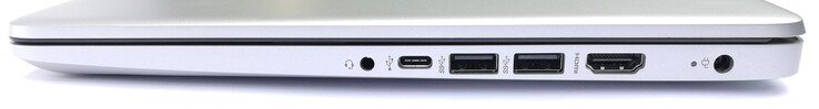 Lado derecho: Auricular, 1x USB 3.1 Gen 1 Tipo-C, 2x USB 3.1 Gen 1 Tipo-A, HDMI, alimentación