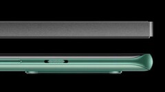 Un nuevo televisor OnePlus, con un teléfono de la serie 8 para la escala. (Fuente: OnePlus)