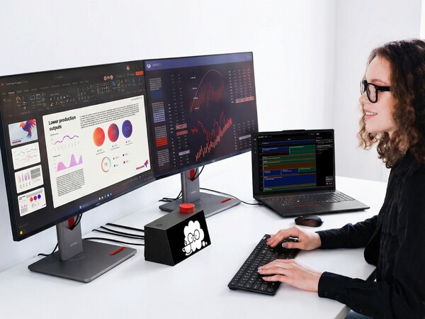 El concepto AI Work Companion de Lenovo funciona como un concentrador de PC para conectar dispositivos y periféricos.