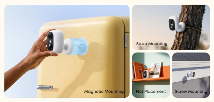 La cámara de seguridad eufyCam C35 puede montarse de varias formas. (Fuente de la imagen: eufy)