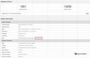 El nombre de la BIOS en una reciente filtración de Geekbench indica una próxima iteración del GE76 Raider