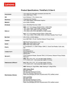 Especificaciones clave del ThinkPad L13 Gen 6 (Fuente de la imagen: Lenovo)