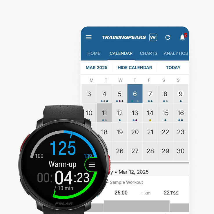 La integración de Polar y TrainingPeaks ya está disponible. (Fuente de la imagen: Polar)