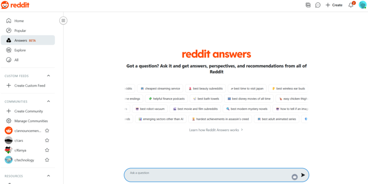 Página de respuestas de Reddit (Fuente de la imagen: Reddit/Antony Muchiri)