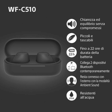 Características de la Sony WF-C510 (fuente de la imagen: @MysteryLupin en X)
