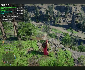 Crimson Desert funcionando en un mini PC Intel Core Ultra 7 356H a 26 FPS