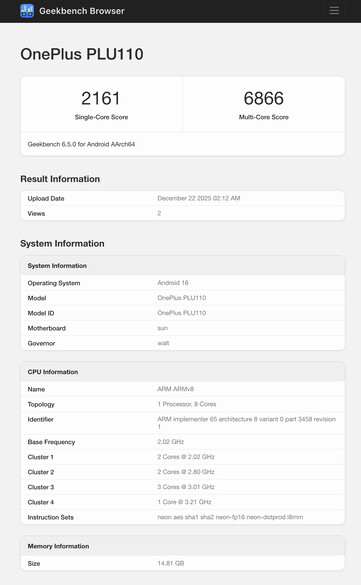 (Fuente de la imagen: Geekbench)