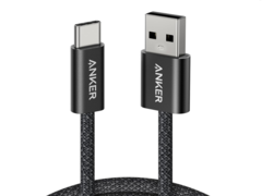 El cable Anker Zolo USB-A a USB-C (en la imagen) está construido con una cubierta trenzada de 48 hebras y está clasificado para soportar más de 10.000 dobleces. (Fuente de la imagen: Amazon/Anker)