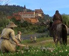 Una imagen que muestra un castillo y personajes en Kingdom Come: Deliverance.