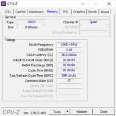 Información del sistema CPU-Z: Memoria