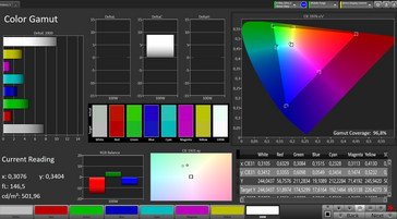 CalMAN - cobertura de espacio de color