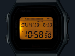 Esfera de reloj Casio, de cerca