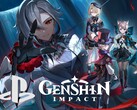 Pancarta de Genshin Impact con el logotipo de PlayStation mostrado (Fuente de la imagen: HoYoverse, Sony PlayStation con ediciones)