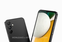 El Galaxy A15 se basa en el actual lenguaje de diseño de Samsung. (Fuente de la imagen: @OnLeaks y The Tech Outlook)