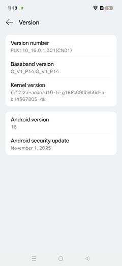 Software del OnePlus 13 (ColorOS)