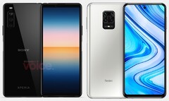 El Sony Xperia 10 III parece tener un rendimiento en Geekbench similar al del Redmi Note 9 Pro. (Fuente de la imagen: Voice+OnLeaks/Xiaomi - editado)