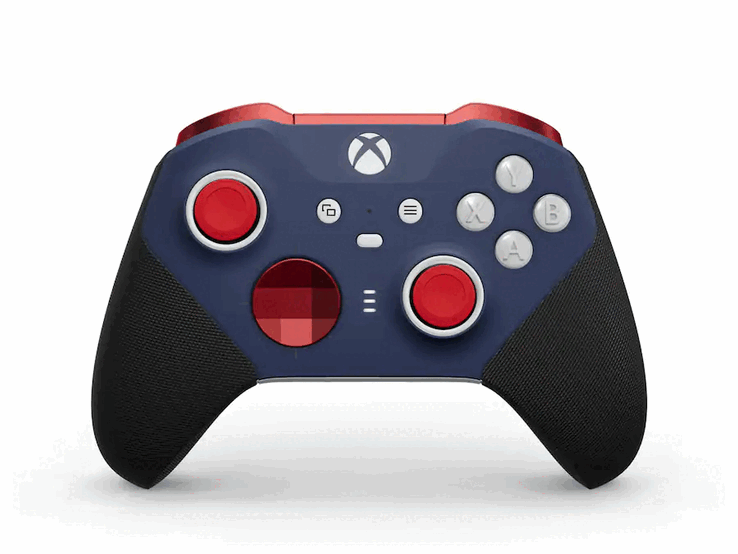 Mando inalámbrico Xbox Elite Serie 2 Core en rojo y azul.