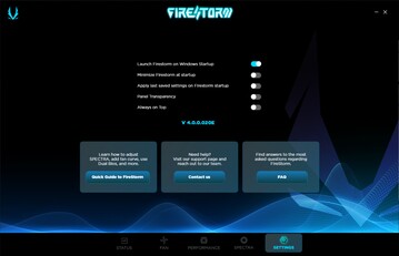 Utilidad FireStorm - Ajustes