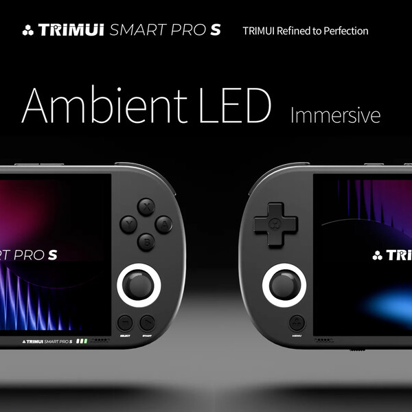 La TrimUI Smart Pro S tiene una pantalla LCD, joysticks TMR y anillos LED.