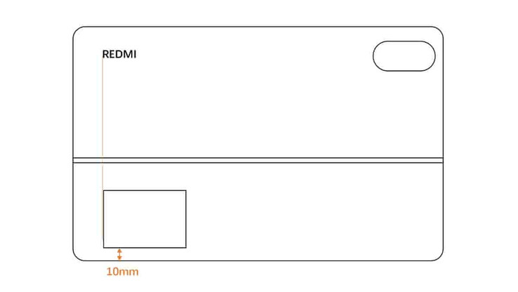 Un dibujo esquemático del accesorio de teclado opcional del Redmi Pad 2 Pro desde la parte trasera. (Fuente de la imagen: vía TheTechOutlook)