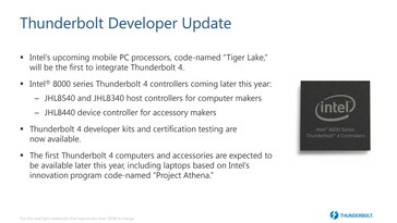 Thunderbolt 4 uses the new 8000 series controllers for PCs and accessories. (Source: Intel)