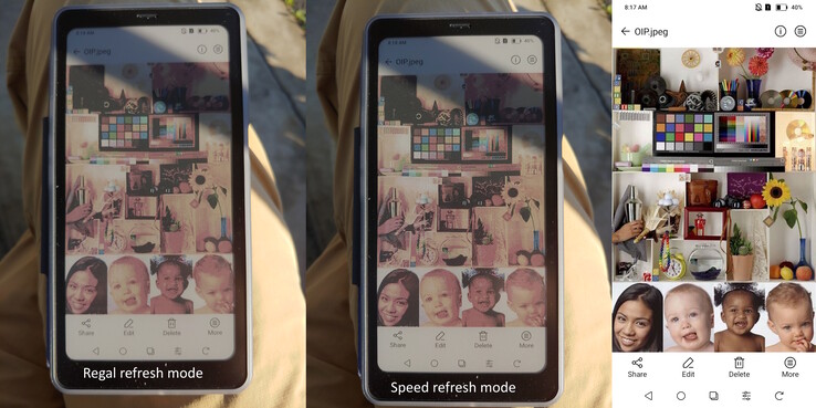 Modos Regal vs Speed a la luz directa del sol de la mañana.