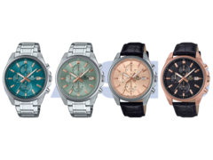 De izquierda a derecha, las Casio Edifice EFV-610DE-2A, EFV-610DE-3A, EFV-610EL-5A y EFV-610ECL-1A. (Fuente de la imagen: Casio)