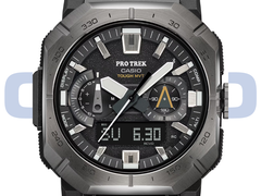 El Casio Pro Trek PRW-B1000-1 (en la imagen) tiene un bisel de acero inoxidable gris oscuro y una esfera negra con detalles plateados. (Fuente de la imagen: Casio - Editado)