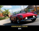 La pantalla de carga de Forza Horizon 6 con la compilación de shaders de fondo