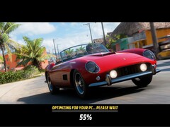 La pantalla de carga de Forza Horizon 6 con la compilación de shaders de fondo