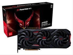 Se espera que la Red Devil Radeon RX 9070 GRE de PowerColor presente el mismo diseño de refrigerador que otras tarjetas Red Devil. (Fuente de la imagen: Videocardz) 
