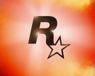 Logotipo de Rockstar Games sobre fondo naranja y rojo (Fuente de la imagen: Rockstar Games)