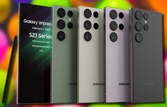 Nuevos renders no oficiales de Galaxy S23 Ultra muestran el buque insignia de Samsung con una pantalla aparentemente plana. (Fuente de la imagen: TechnizoConcept & Unsplash - editado)