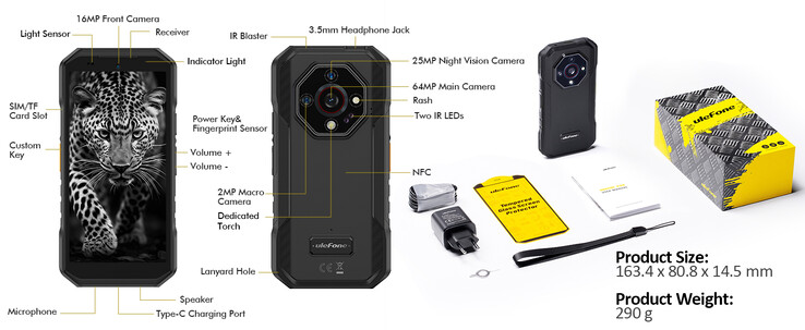 El teléfono cuenta con un botón adicional personalizable (Fuente de la imagen: Ulefone)