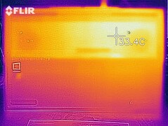 Distribución del calor en reposo (abajo)