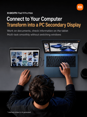 Xiaomi Pad 9 Pro Max con una pantalla secundaria de PC