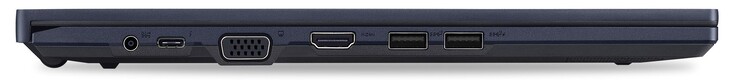 Lado izquierdo: Conector de alimentación, 1x Thunderbolt 4, VGA, HDMI, 2x USB 3.2 Gen2