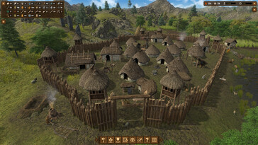 Una imagen que muestra una ciudad en Dawn of Man.