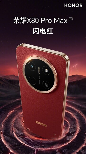 El Honor X80 Pro Max en color « Lightning Red».